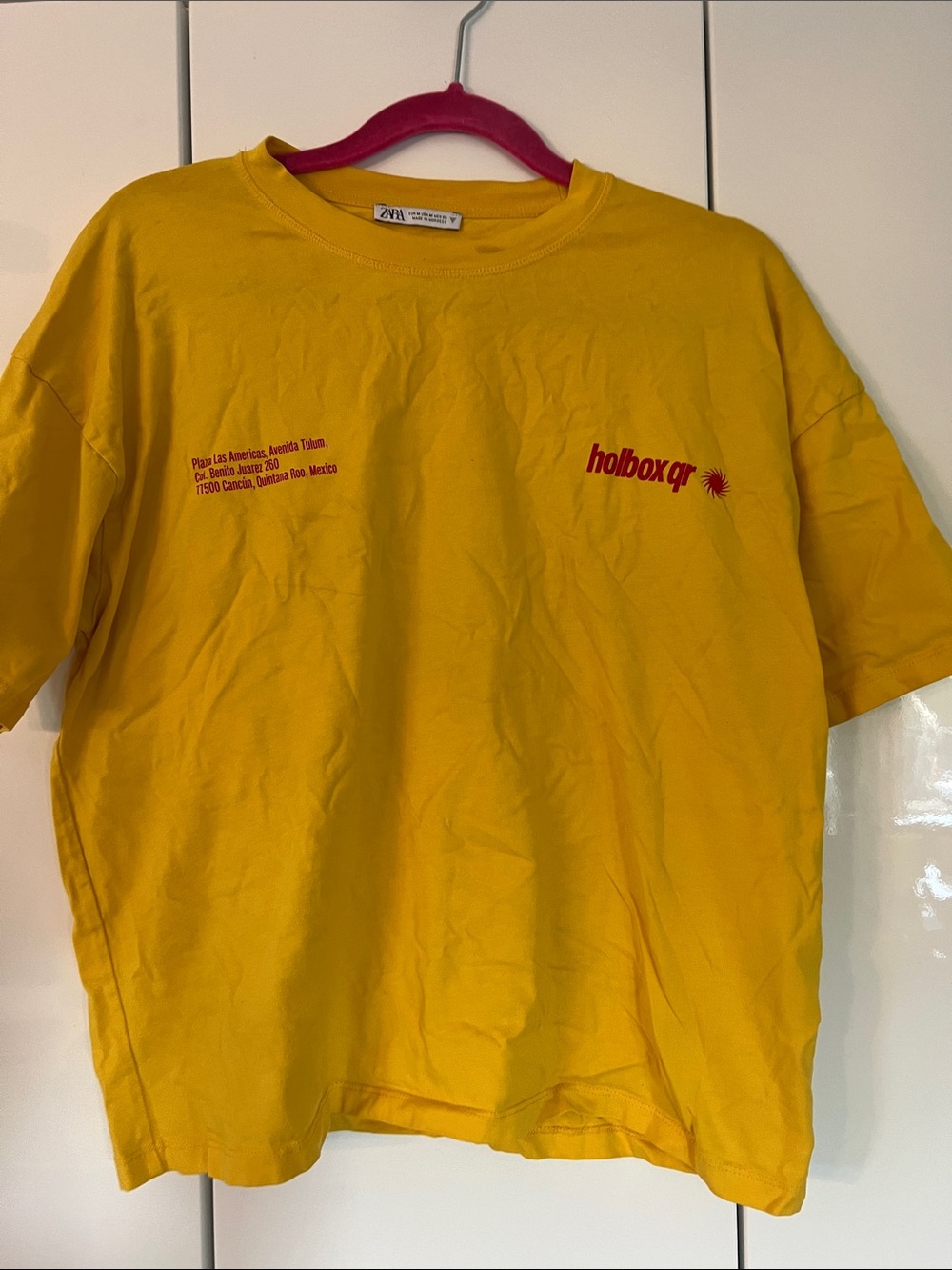 ZARA Yellow Holbox Graphic Short Sleeve Tee